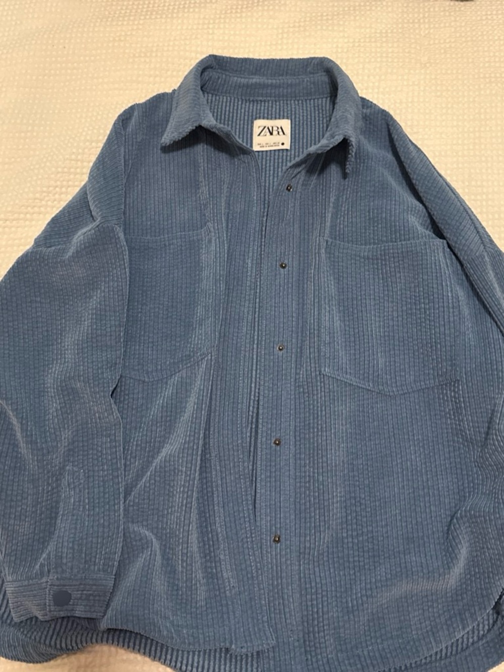 Zara Dusty Blue Corduroy Shacket